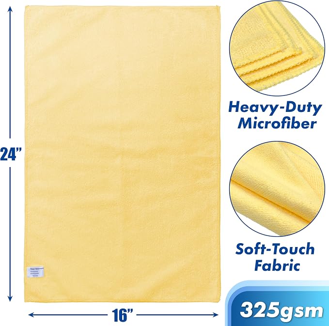 Simple Houseware 3-Pack Microfiber Cleaning Towels, Heavy-Duty & Reusable Cloths - Image 2
