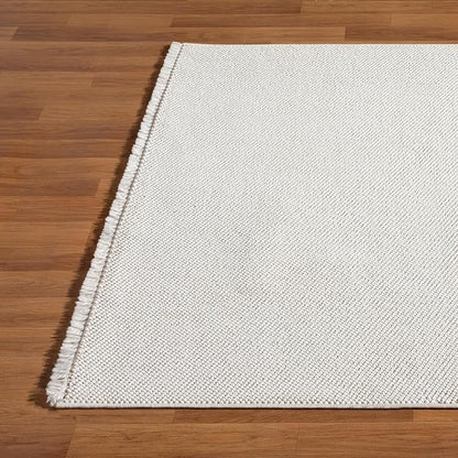 LUXE WEAVERS Solid Machine Woven Cream 2x3 Area Rug, Indoor Stain-Resistant Carpet