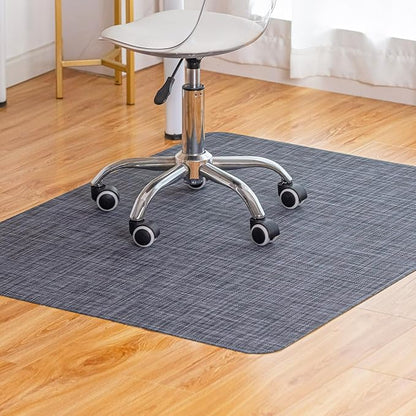 Office Chair Mat for Hardwood Floor Under Desk Computer Rolling Chair Mat for Wood/Tile Floor Non-Slip Heavy Duty Desk Rug PVC Plastic Hard Floor Protector 45"x 53" (Cool Grey)
