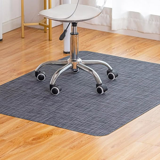 Office Chair Mat for Hardwood Floor Under Desk Computer Rolling Chair Mat for Wood/Tile Floor Non-Slip Heavy Duty Desk Rug PVC Plastic Hard Floor Protector 46"x 60" (Cool Grey)