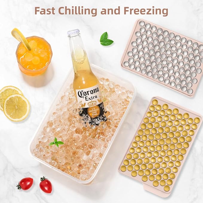 WIBIMEN Mini Ice Cube Trays, Small Tiny Round Pebble Crushed Nugget Ice Trays - Image 3