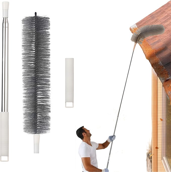 8FT Long Gutter Guard Cleaner, 2 in 1 Cobweb Duster by Yidaimi