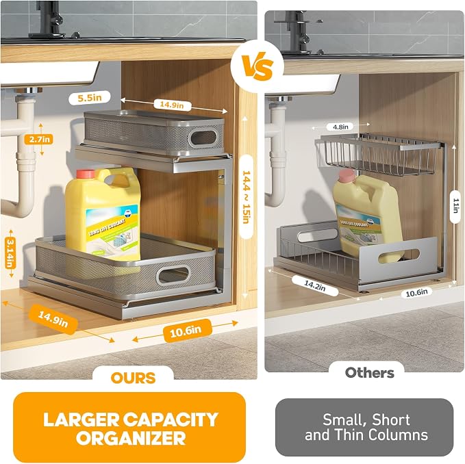 2-Pack Under Sink Storage Organizer - Image 2