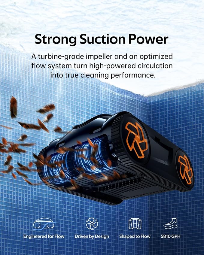 Pool Cleaner K40, 4H Runtime Cordless Robotic Pool Vacuum - Image 2
