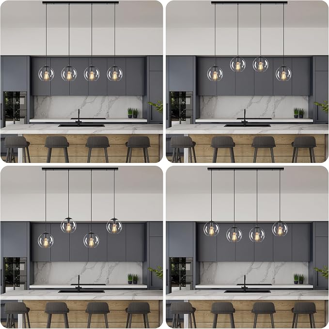 Globe Pendant Light, Modern Hanging Lighting Fixture, Classic Cluster Chandelier - Image 5