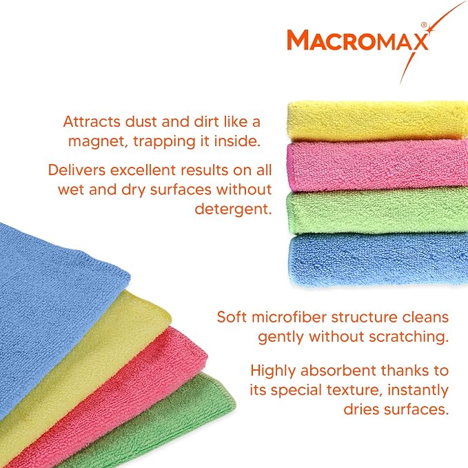 Microfiber Cleaning Cloth – Pack of 4 – Ultra Absorbent Lint‑Free Reusable - Image 4