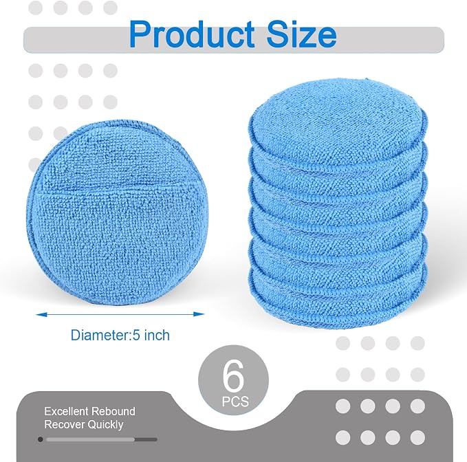 6PCS Wax Applicator Pads, Foam Buffing Pad - Image 2