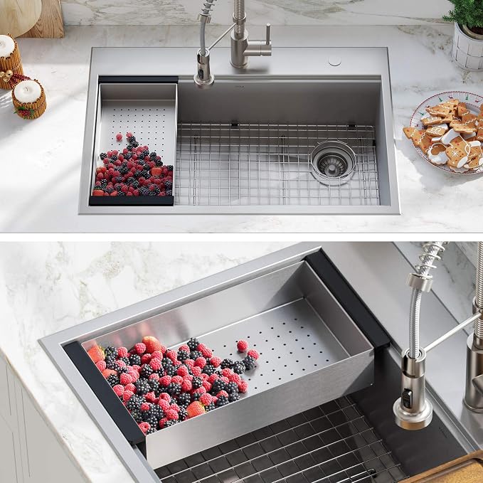 KRAUS Stainless Steel Colander for Workstation Kitchen Sink - Image 8