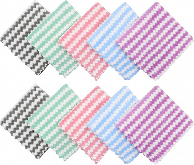 Microfiber Cleaning Cloth Lint Free Cleaning Rags, 10 Pack Fast Drying Dish Rags - Image 2