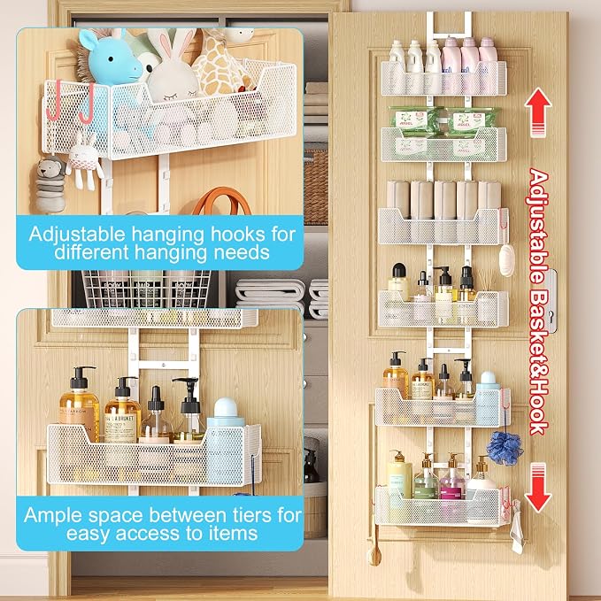 Over The Door Organizer, Metal Hanging Door Organizer - Image 4