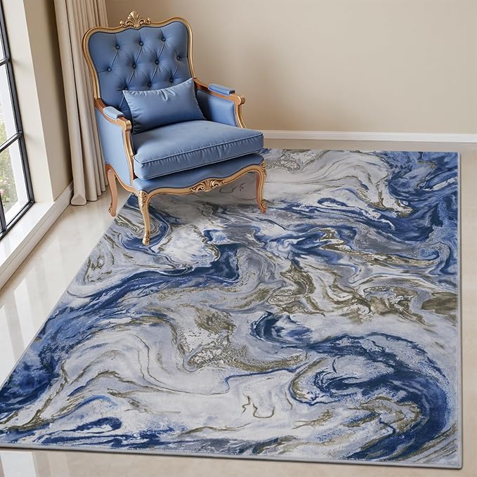 3x5 Washable Area Rugs for Living Room, Modern Abstract Rug Entryway Kitchen Non Slip Throw Rug, Stain Resistant Carpet for Dining Room Playroom Bedroom, Pet & Kids Friendly