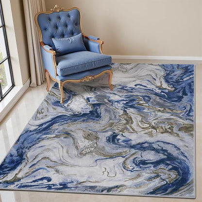 3x5 Washable Area Rugs for Living Room, Modern Abstract Rug Entryway Kitchen Non Slip Throw Rug, Stain Resistant Carpet for Dining Room Playroom Bedroom, Pet & Kids Friendly
