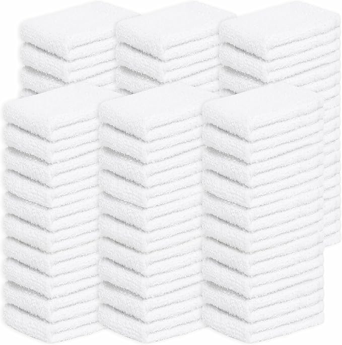 Looperry White Terry Cloth Rags 13"x13" Inches Commercial Grade Dish Cloth - Image 2
