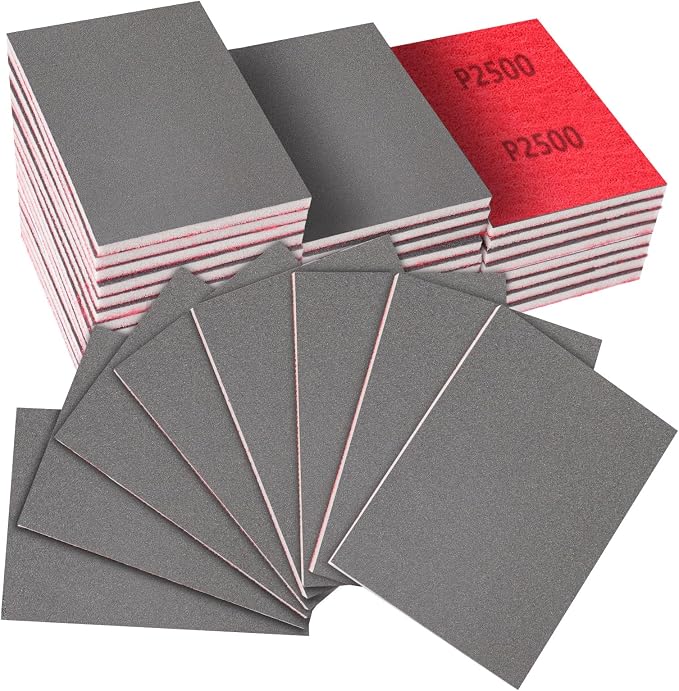 32-Pack 3x4 Inch 2500 Grit Hook & Loop Sanding Sponges by KQCXIKUSA