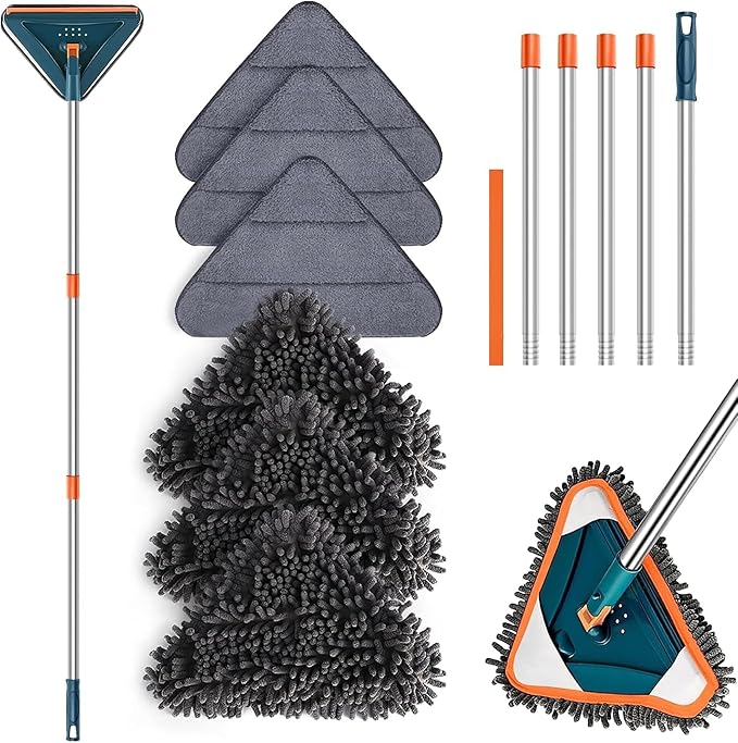 Wall Cleaner Mop with Long Handle, 360° Rotatable Wall Mop, 85“ Baseboard by YourFurnitureExpert