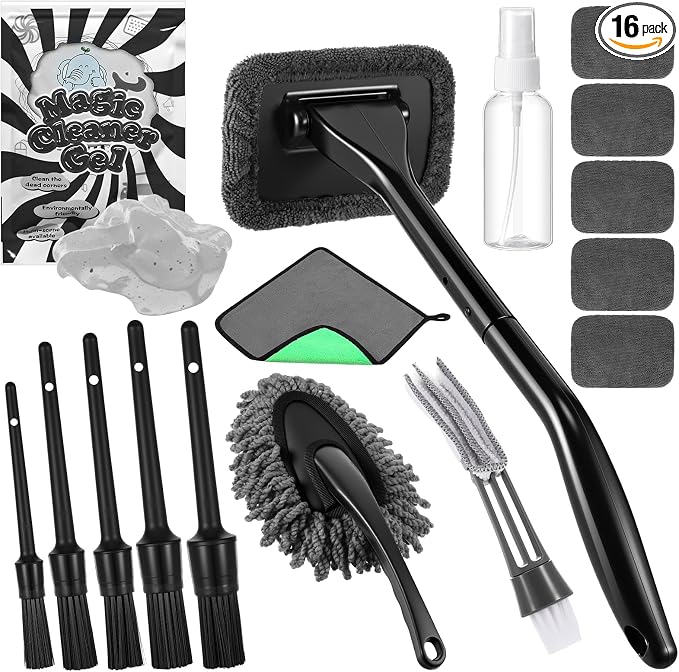 16 Pcs Windshield Cleaner Tool, Car Cleaning Kit by Wovnet