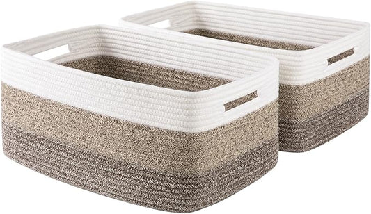 Large Storage Basket for Organizing, Woven Rope Basket for Shelves, Closet by OIASKET