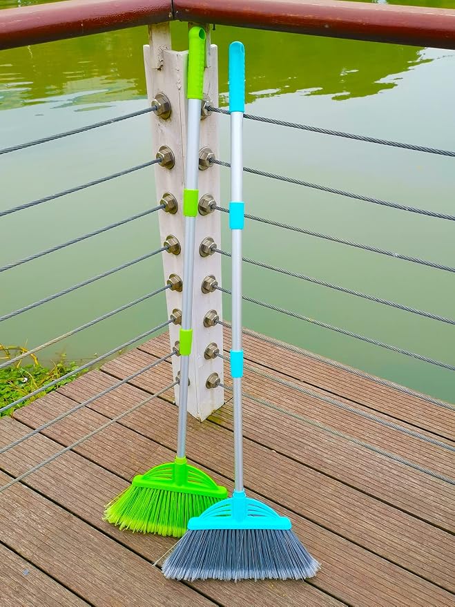 Three-Section Telescopic Aluminum Alloy Rod Long-Handled Broom - Image 8