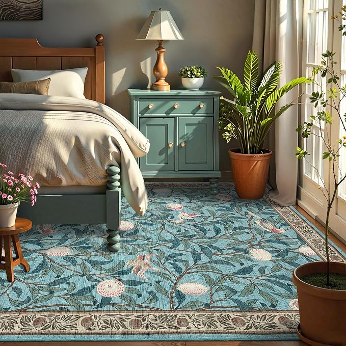 GarveeHome Boho Leaf Rugs for Bedroom, 5x7 Area Rugs for Living Room - Image 2