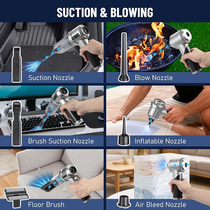 HONEYEYEAR Handheld Vacuum Cleaner, 16000Pa Car Vacuum Cleaner Cordless - Image 5