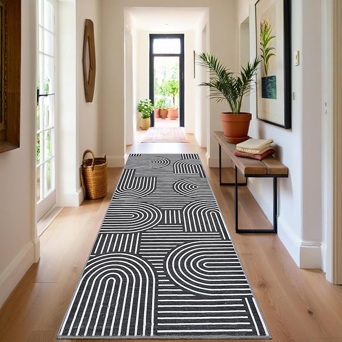 Modern Rug 2x6 Runners for Hallways, Abstract Kitchen Runner Rugs Non Slip Bath - Image 8