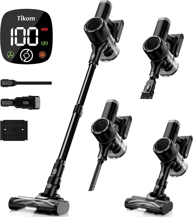 Tikom Cordless Vacuum Cleaner for Home, 40000Pa/450W Stick Vacuum by Tikom
