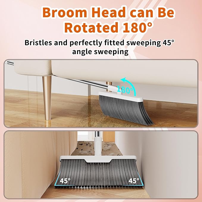 Household Broom with Dustpan, Magic Silicone Broom, Magic Broom with Extra-Long - Image 6