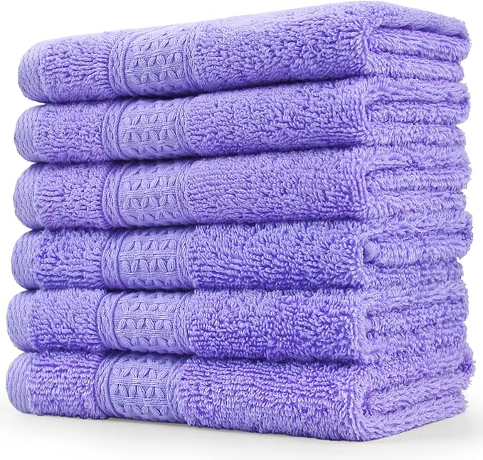 Cleanbear Wash Cloths Cotton Facecloths, Large Face Cloths 6 Ultra-Soft by Cleanbear