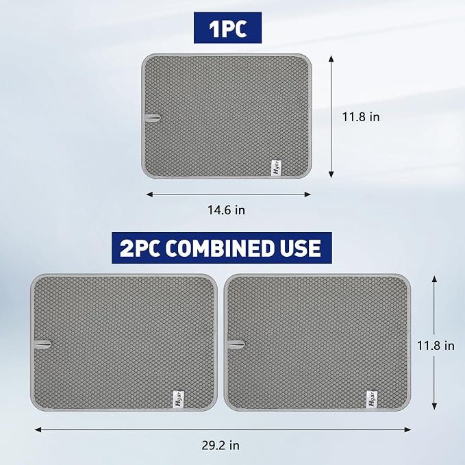 14.6*11.8 inch Microfiber Dish Drying Mat, 2 Compact Ultra Absorbent Dish Mat - Image 2