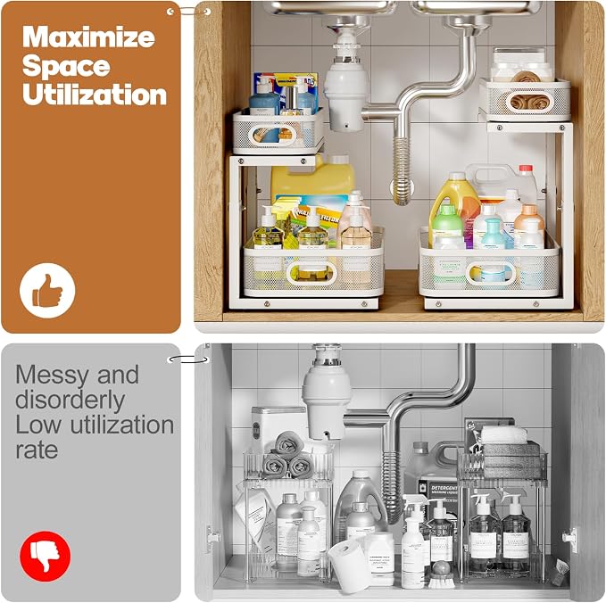 1 Pack 15.7IN-Depth Under Sink Organizer - Image 5