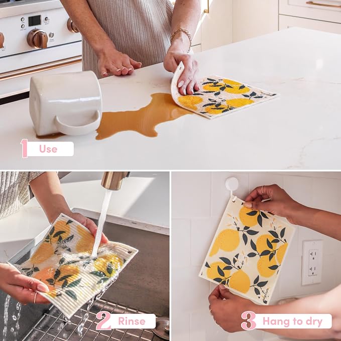 Papaya Reusable Paper Towels, Premium Swedish Dishcloths - Image 4