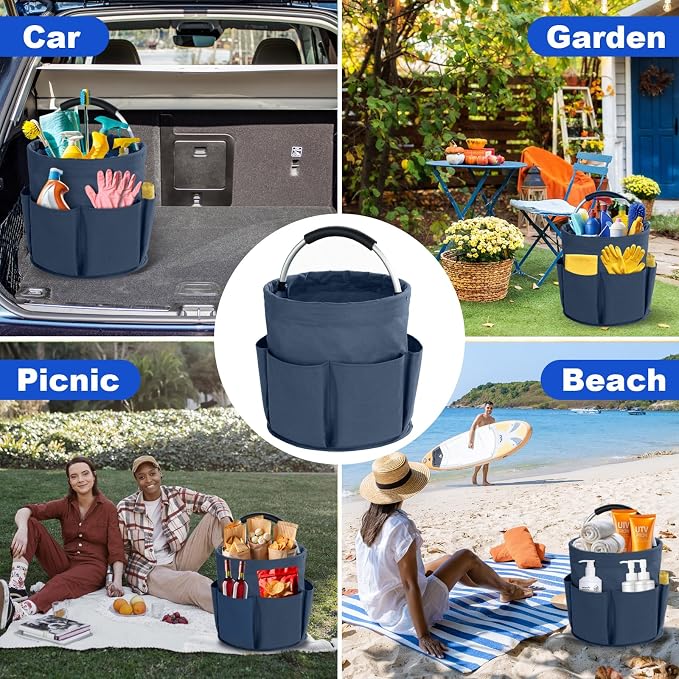Cleaning Caddy with Handle, Cleaning Products Organiser, 17L Foldable Storage - Image 7