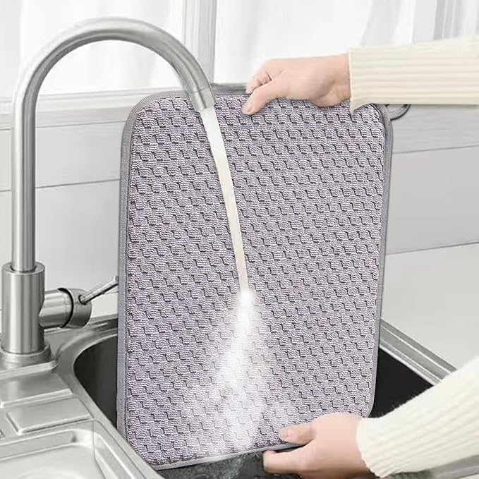 Dish Drying Mats for Kitchen Counter 2 Pack, Dish Drying Pads Absorbent - Image 4