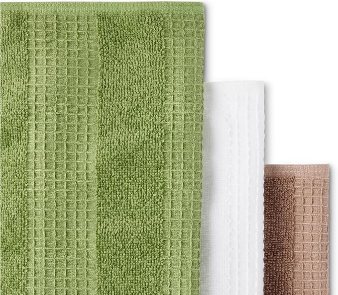 Amazon Basics 100% Organic Cotton Waffle Kitchen Dish Cloths, Ultra Absorbent - Image 4
