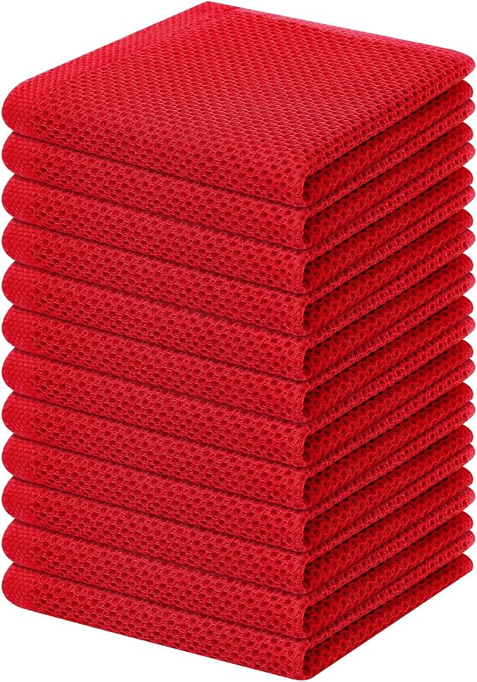 Homaxy 100% Cotton Waffle Weave Kitchen Dish Cloths, Ultra Soft Absorbent Quick by Homaxy