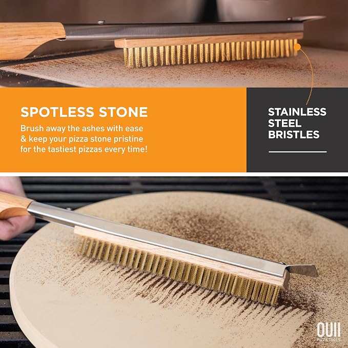 26'' Pizza Oven Brush with Stone Scraper - Image 3