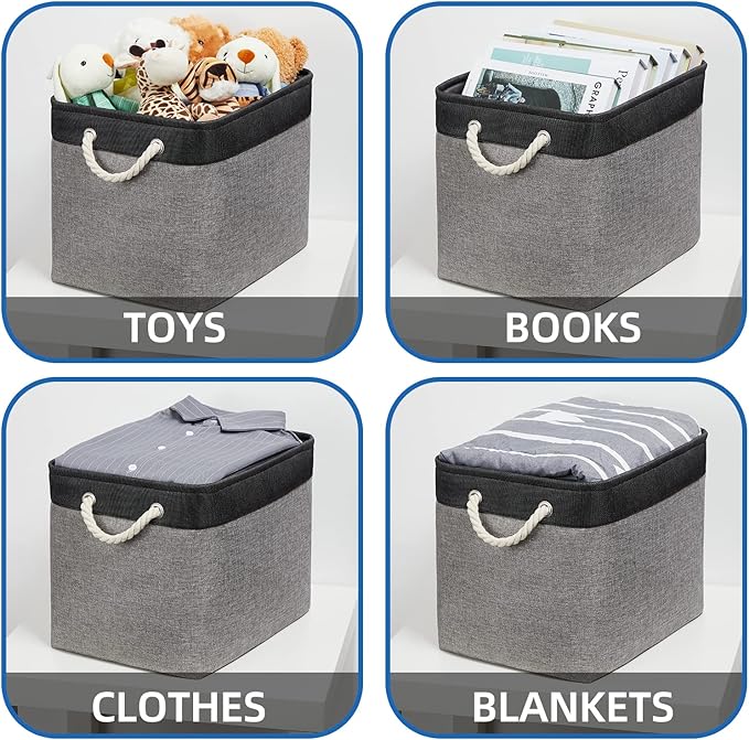 Temary Large Storage Baskets 2 Pack Cloth Basket - Image 4