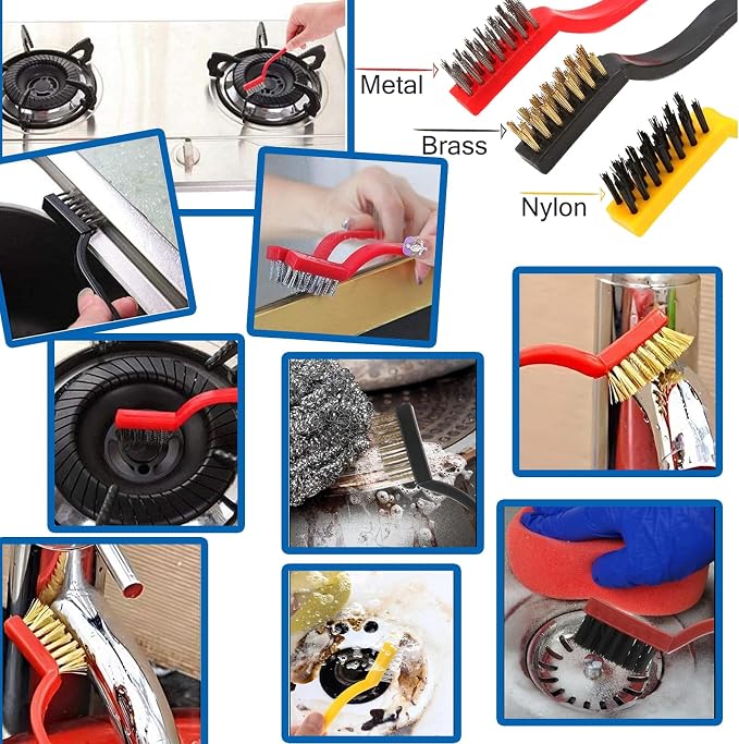 Hard Bristle Crevice Cleaning Brush 7pcs Multifunctional Crevice Gap Cleaning - Image 5