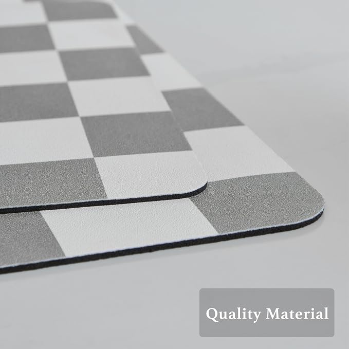 Checkered Dish Drying Mat for Kitchen Counter, Coffee Bar Station Accessories - Image 6