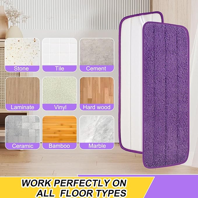 16.5 Inch Reusable Mop Pads Microfiber Spray Mop Replacement Heads - Image 4