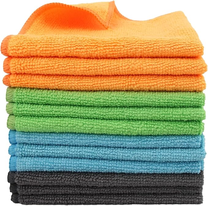 12 Pack Microfiber Cleaning Cloth 11.8x11.8inch by QUOPID