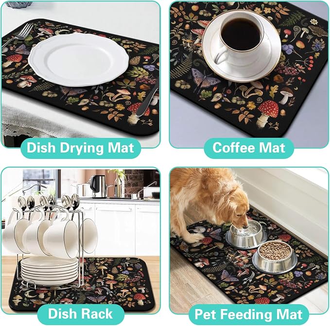 Dish Drying Mat for Kitchen Counter Matt, Super Absorbent Non-slip Rubber Backed - Image 6