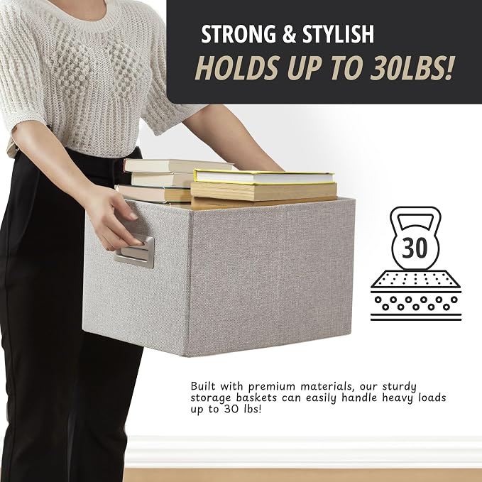 DECOMOMO Storage Bins for Shelves Robust Fabric Closet Bins for Shelves Toy - Image 4