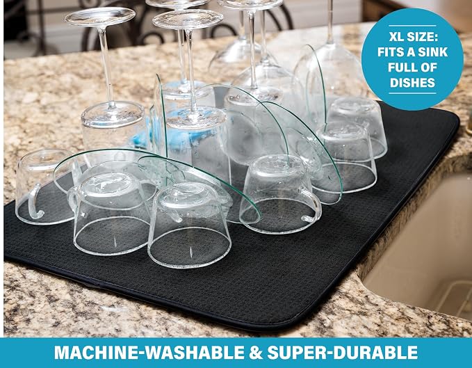 Bellemain XXL Dish Mat Microfiber Dish Drying Mat, Super absorbent - Image 2