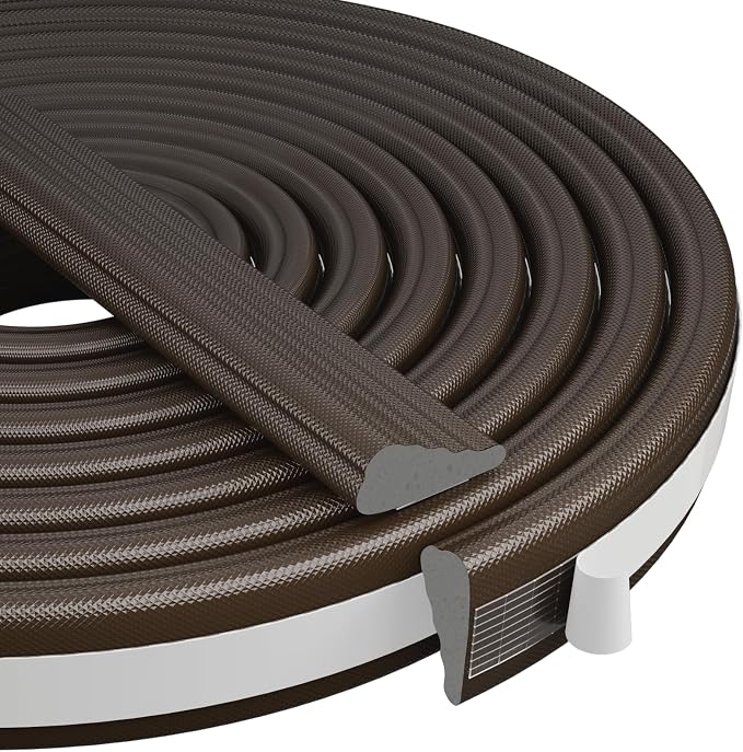 Wedge-Shape Window Weather Stripping Door Frame Seal Strip 3Pcs×196" Brown by KNEELISA