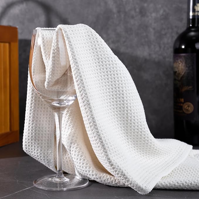 POLYTE Premium Microfiber Kitchen Dish Hand Towel Waffle Weave 12 Pack - Image 5