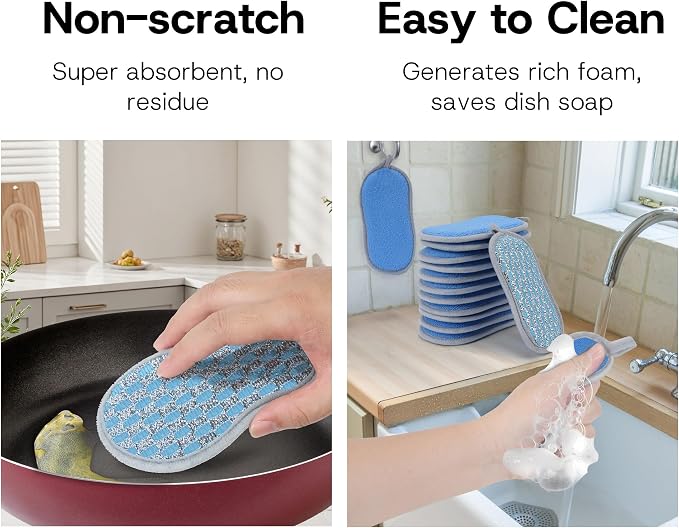 Multi-Purpose Scrub Sponges Kitchen – 12 Pack Dish Sponge, Dual-Sided - Image 4