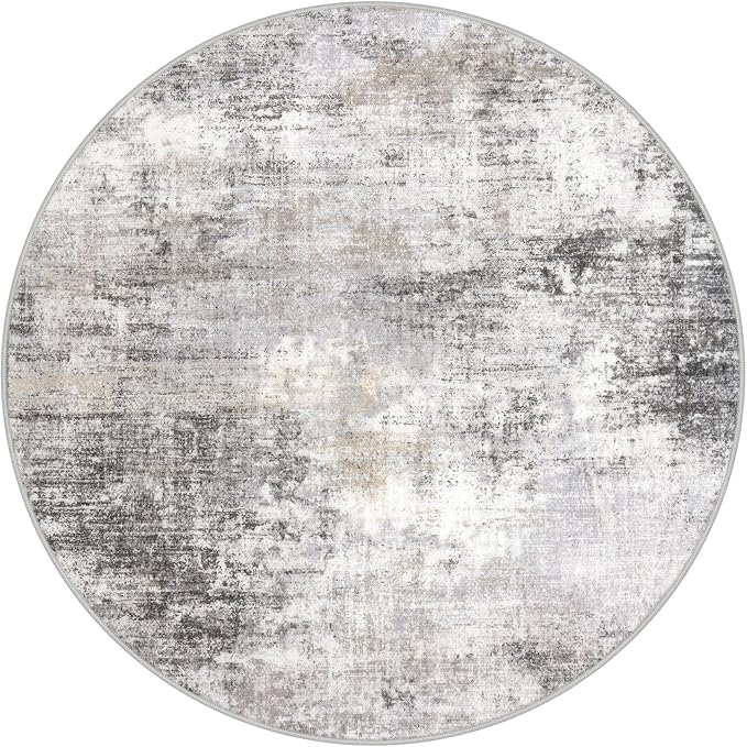 IOHOUZE Abstract Round Area Rug 6 Ft Washable Circle Rugs Large Round Rug Non - Image 9