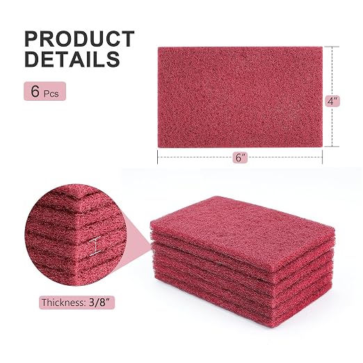 4" x 6" Scuff Pad Maroon 6 Pack - Image 2
