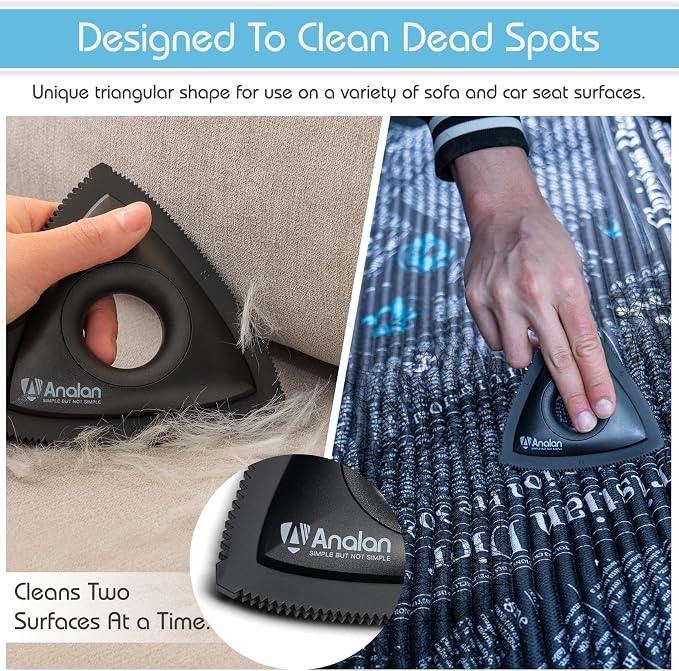 Analan Mini Pet Hair Remover for Car Detailing Supplies, Triangle Dog Hair - Image 3